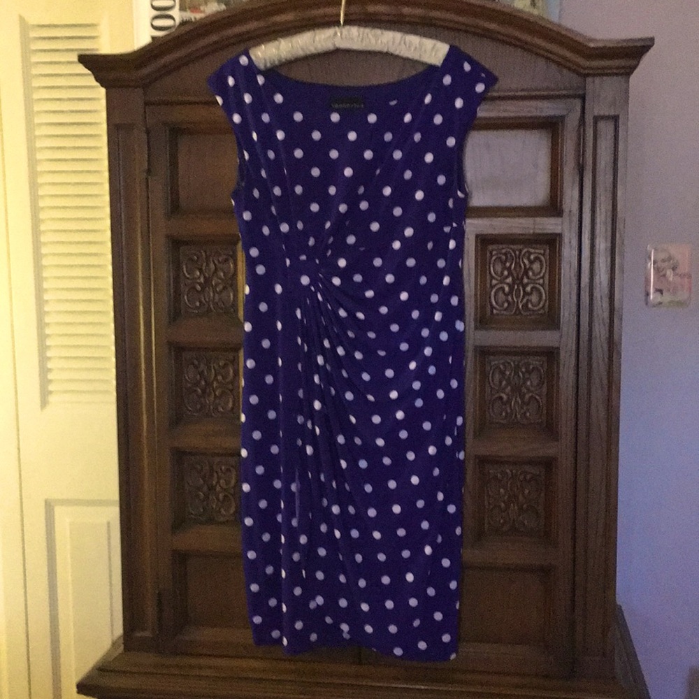 Adorable Navy Polka Dot Dress 12P New without tags
